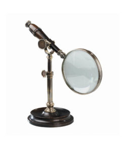 Lente con Piedistallo Bronzata